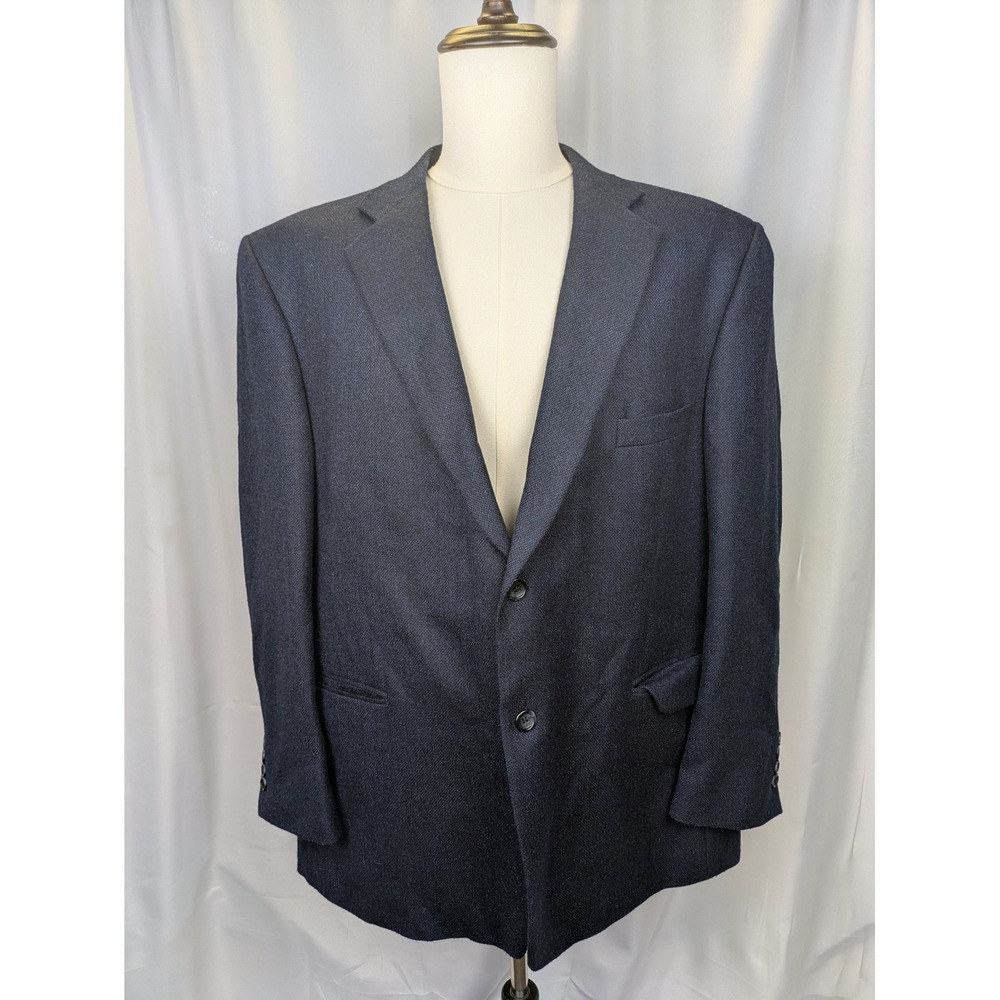 Stafford Blazer Men's 48R Navy Blue 0257 100% Pure Wool Suit Sport Jacket Career